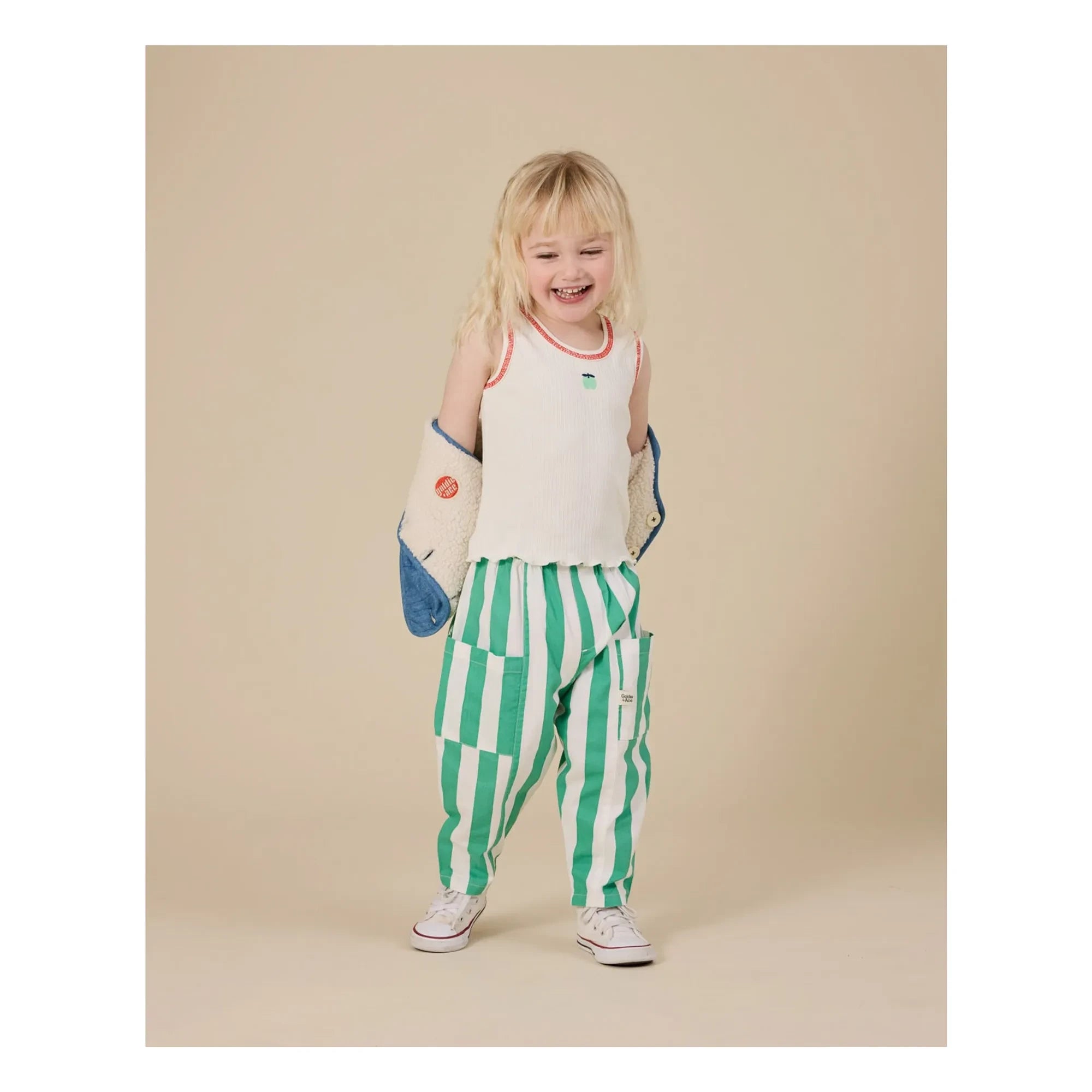 Goldie + Ace - Fitted Cotton Tank Top Apple | Ivory