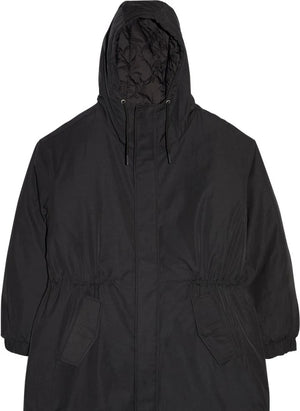 Smallable Woman - Zebra Geri Dönüştürülmüş Elyaf Astarlı Parka | Siyah