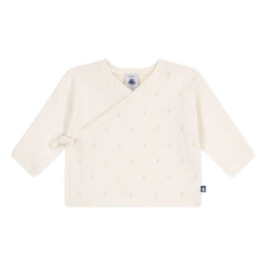 Petit Bateau - Pointelle Laine sargılı hırka | Ekru