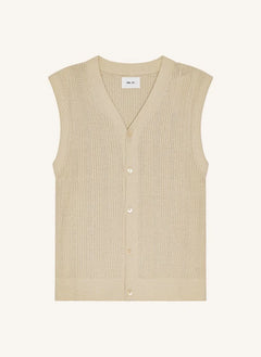 NN.07 - 6600 Organic Cotton Sleeveless Knitted Vest | Ecru