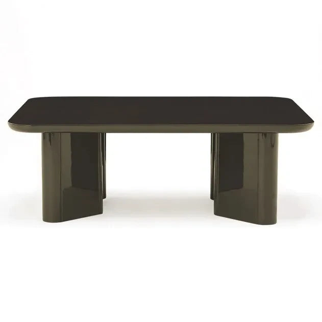 Gabrielle Paris - Thelma polished wood and glass coffee table | Khaki
