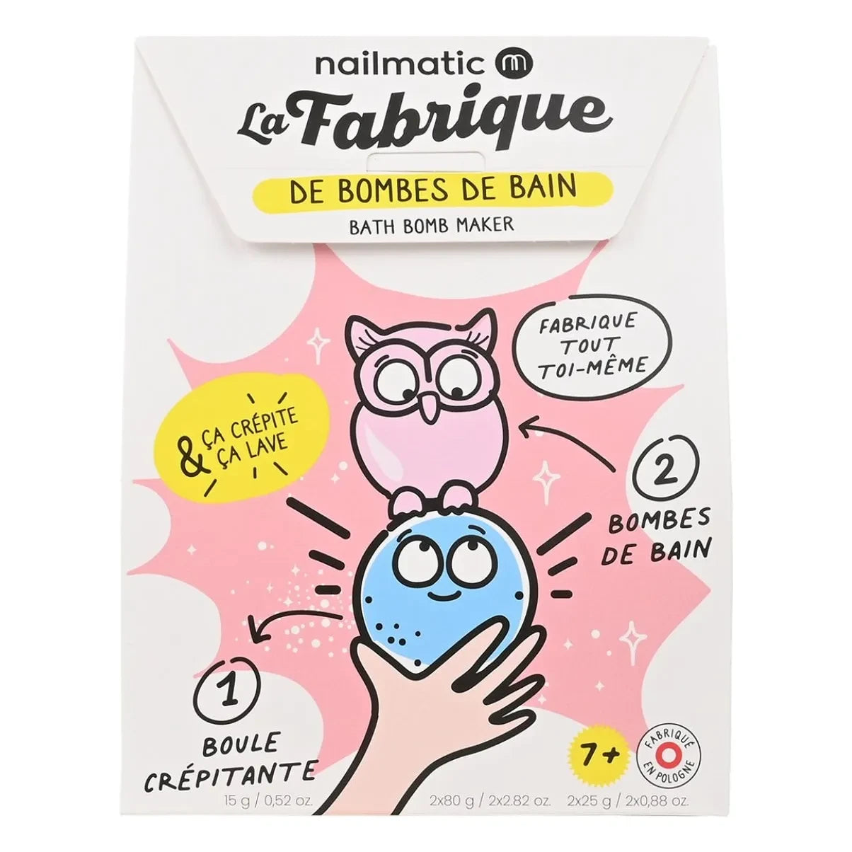 Nailmatic Kids - La Fabrique banyo bombası seti - 3 bomba | Pembe