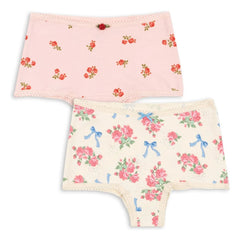 Konges Sløjd - 2-Pack Floral Pattern Organic Cotton Hipster Underwear | Powder Pink