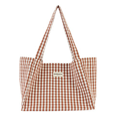 Gabrielle Paris - Mocha Checkered Leather Bag