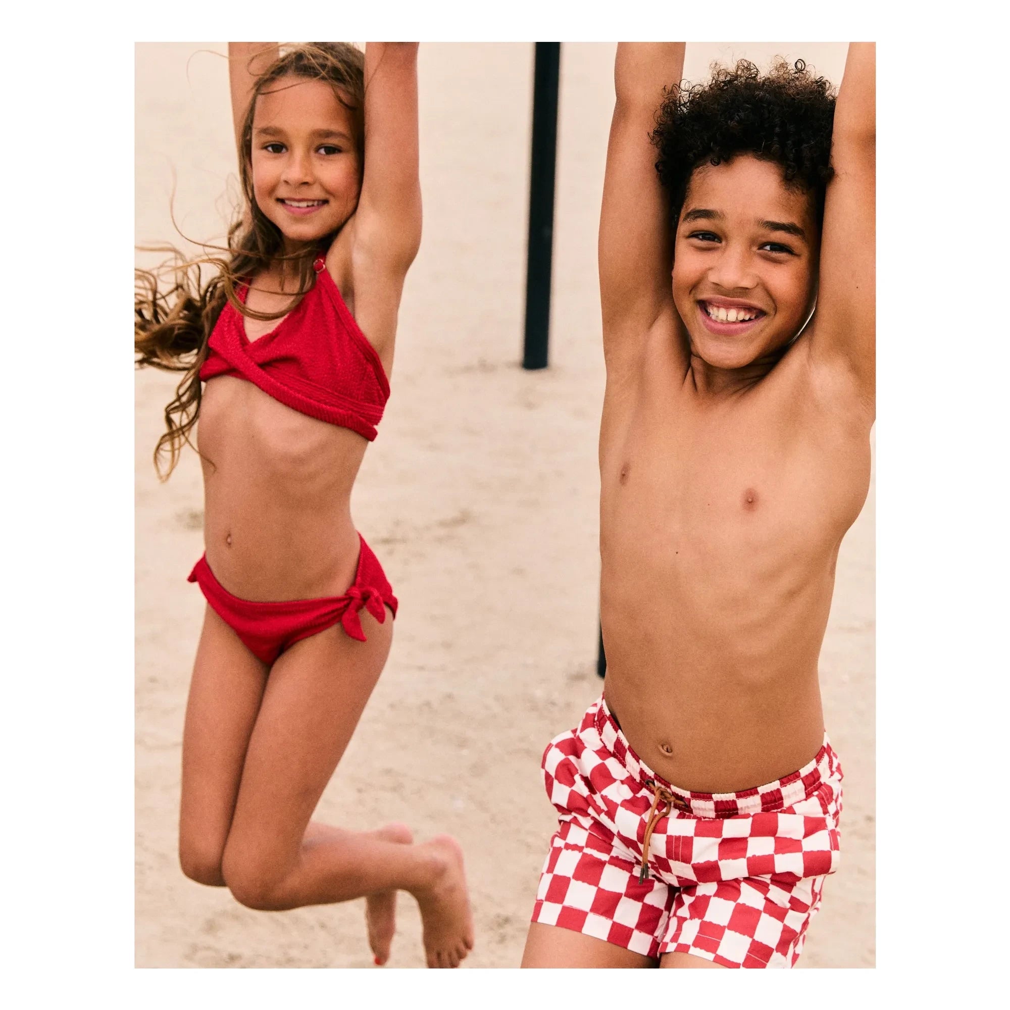 Beachlife - Damier Swimsuit Shorts | Red