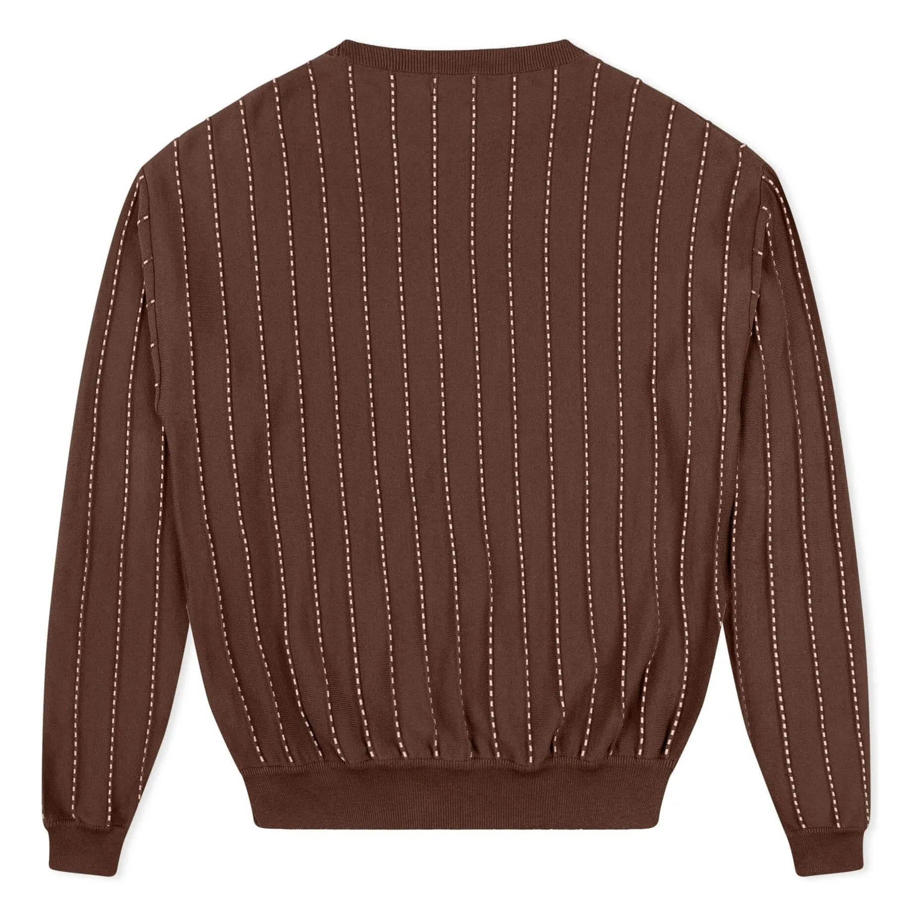 Matona - Striped Organic Cotton Field Sweater | Brown