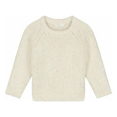 Yuki - Organic Cotton Ribbed Sweater | Heather White