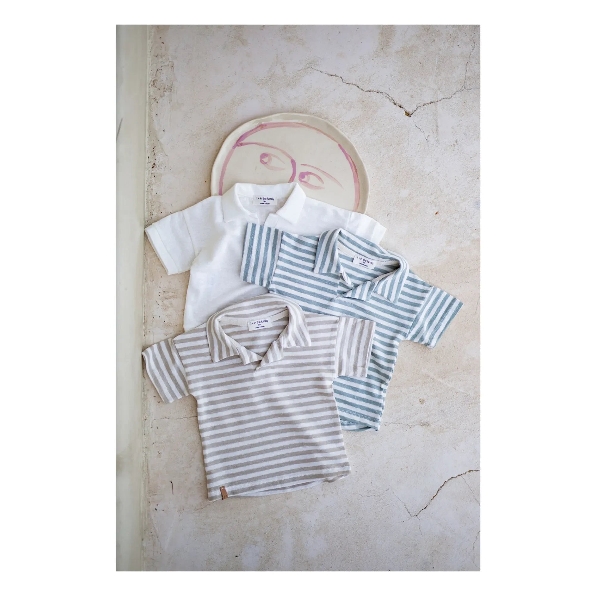1+ in the family - Borrassa Striped Linen Polo | Beige