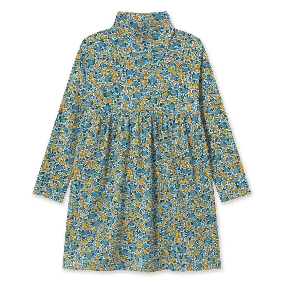 Tinycottons - Organic Cotton Corduroy Floral Dress | Blue