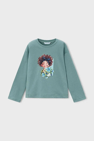 Mayoral children's cotton long-sleeve blouse