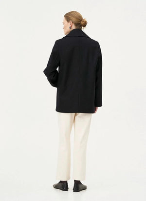 Noyoco - Dundee Recycled Wool and Cashmere Coat | Midnight Blue