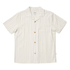 Rhythm - Striped Holiday Short Sleeve Shirt | Cream