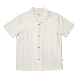 Rhythm - Striped Holiday Short Sleeve Shirt | Cream