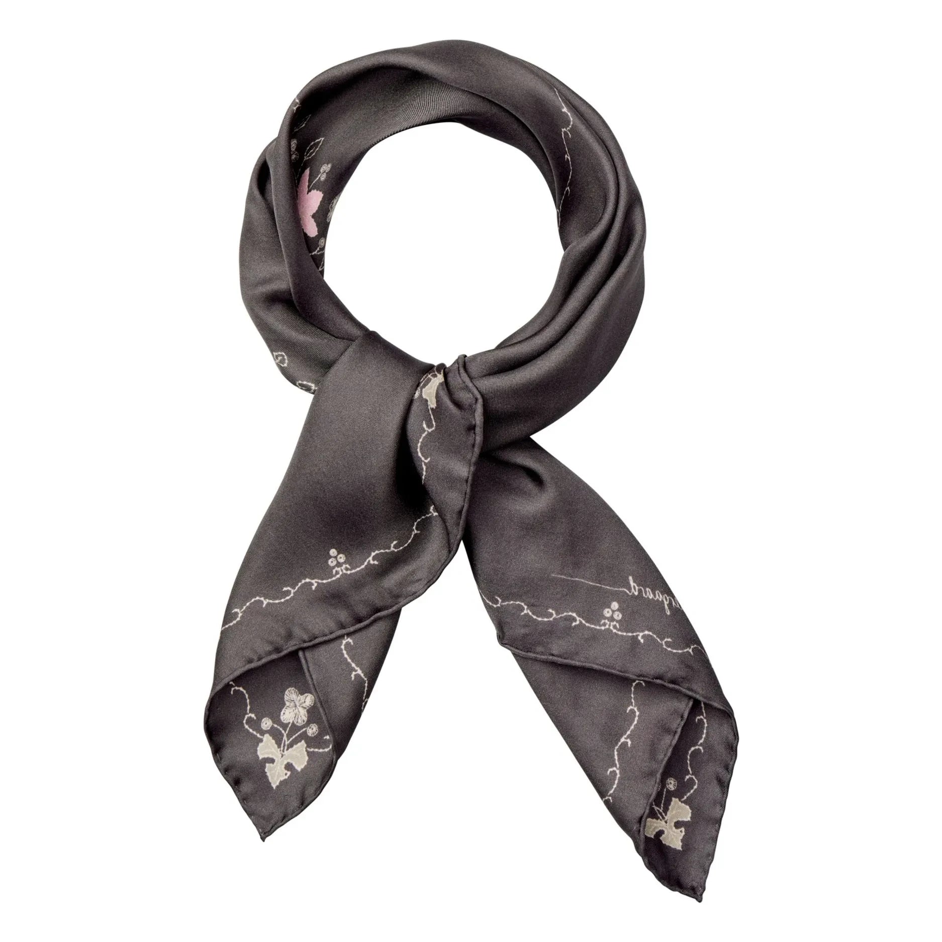 Becksöndergaard - Brodaria Sia Silk Scarf | Charcoal Gray
