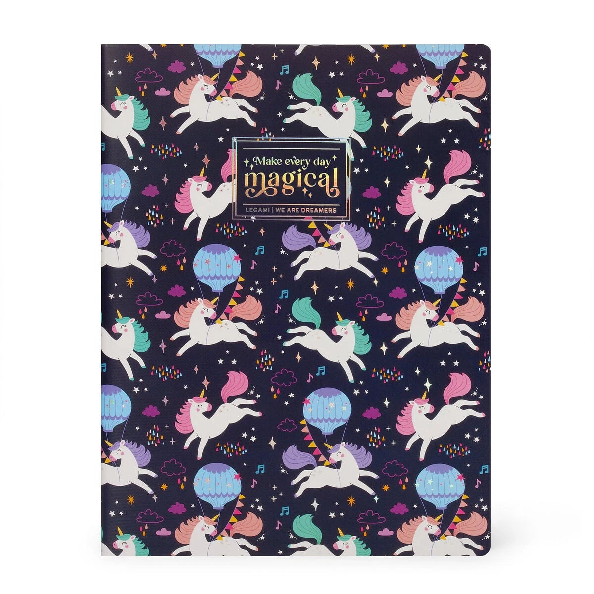 Legami - Resimli Sert Kapaklı Çizgili B5 Defter - Tek Boynuzlu At