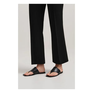 A. Emery - Crocodile Patterned Nose Sandals | Black