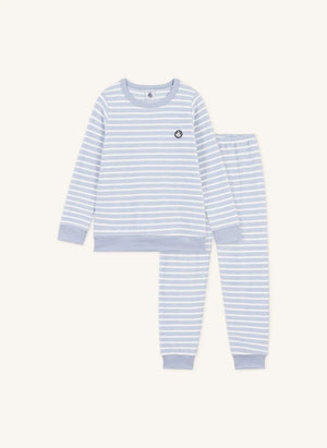Petit Bateau - Çizgili Modal Pijama | Mavi
