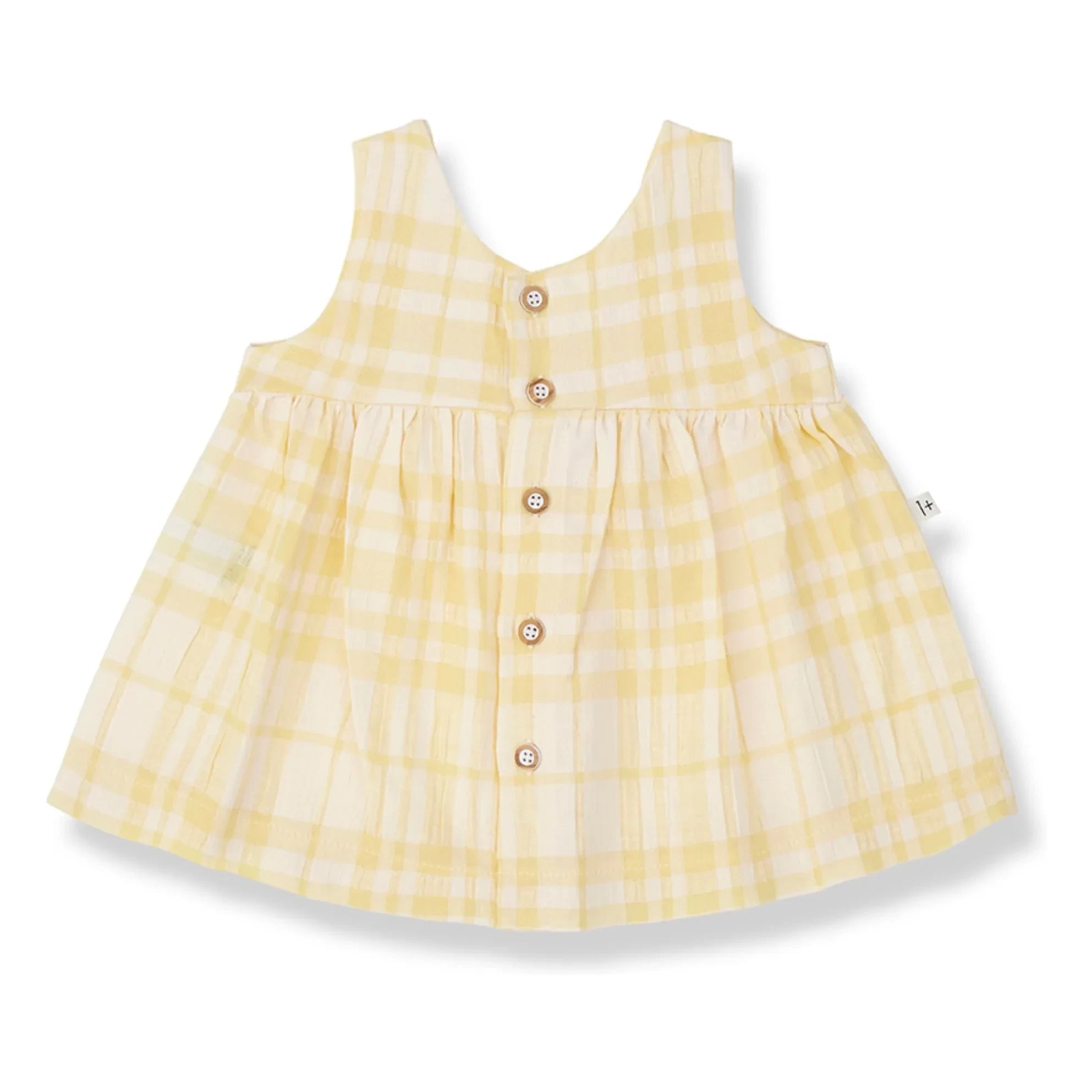 1+ in the family - Aranella Linen Check Dress | Yellow
