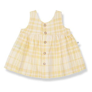 1+ in the family - Aranella Linen Check Dress | Yellow