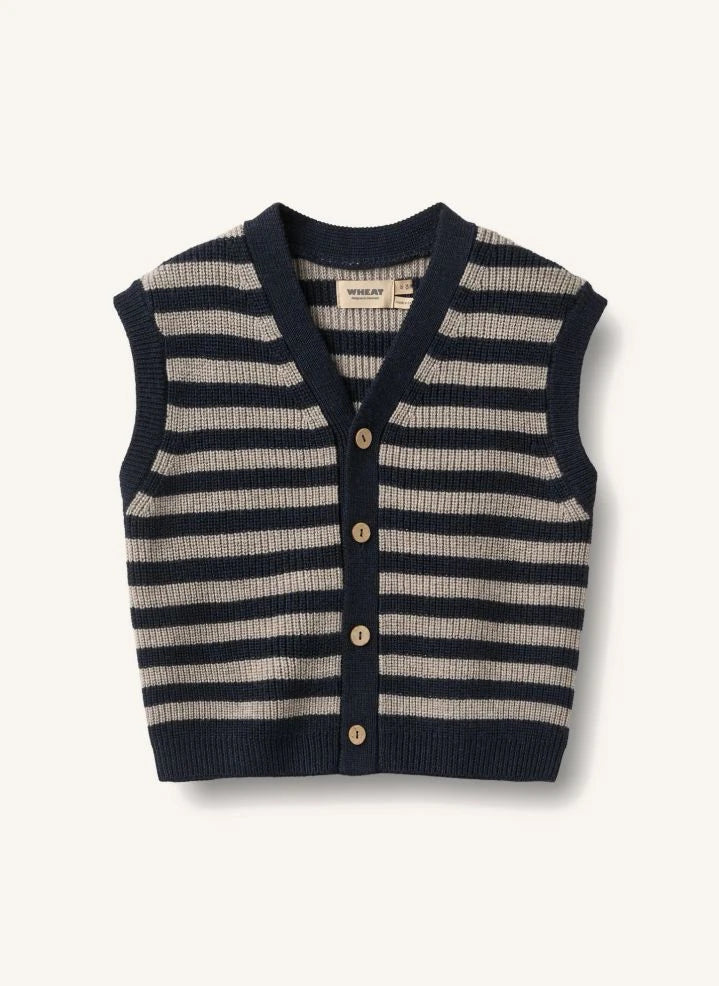 Wheat - Pete Merino Wool Sleeveless Vest | Beige