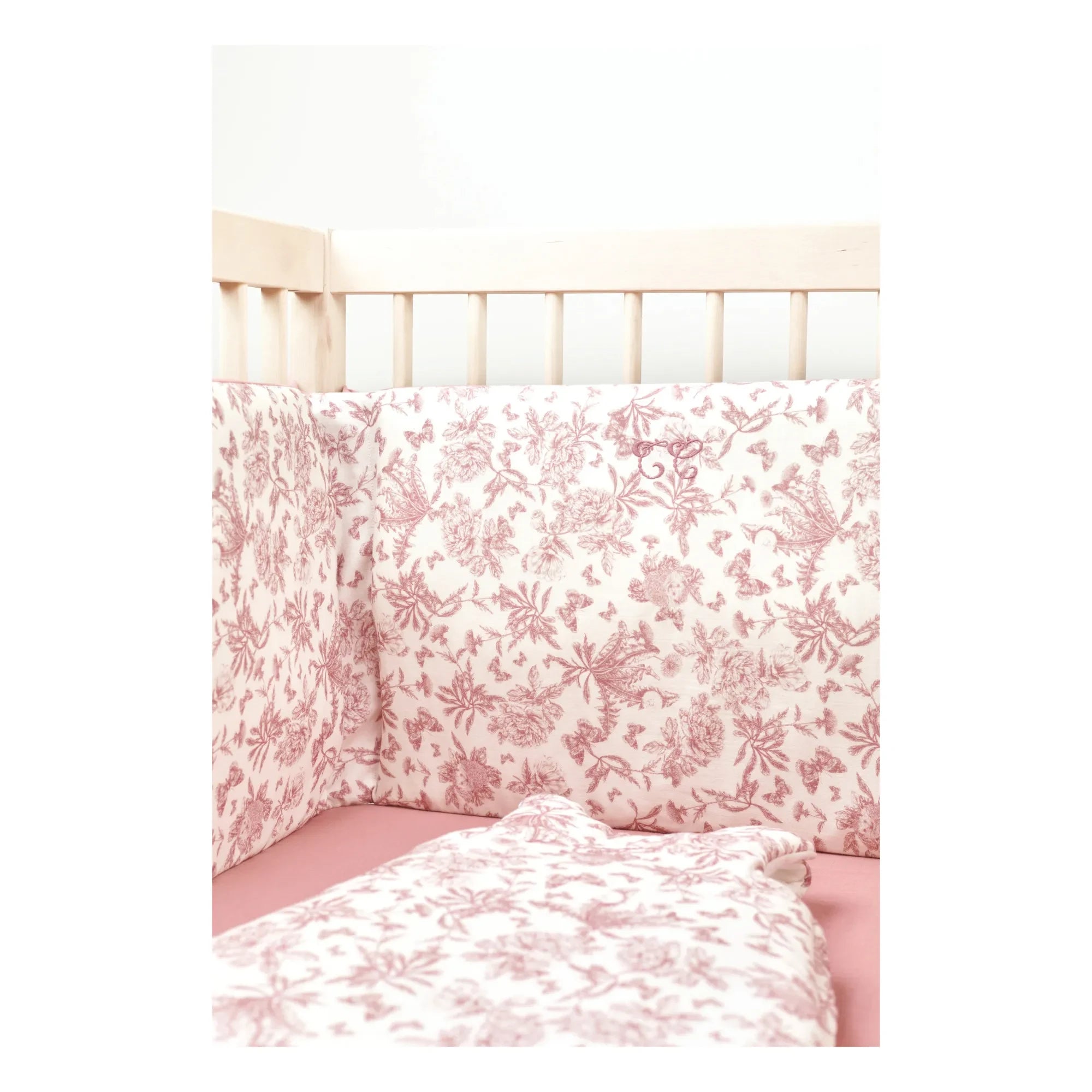 Tartine et Chocolat - Toile de Jouy Bed Bumper | Peach