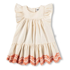 Molo - Cammas Organic Cotton Ruffled Dress | Cream
