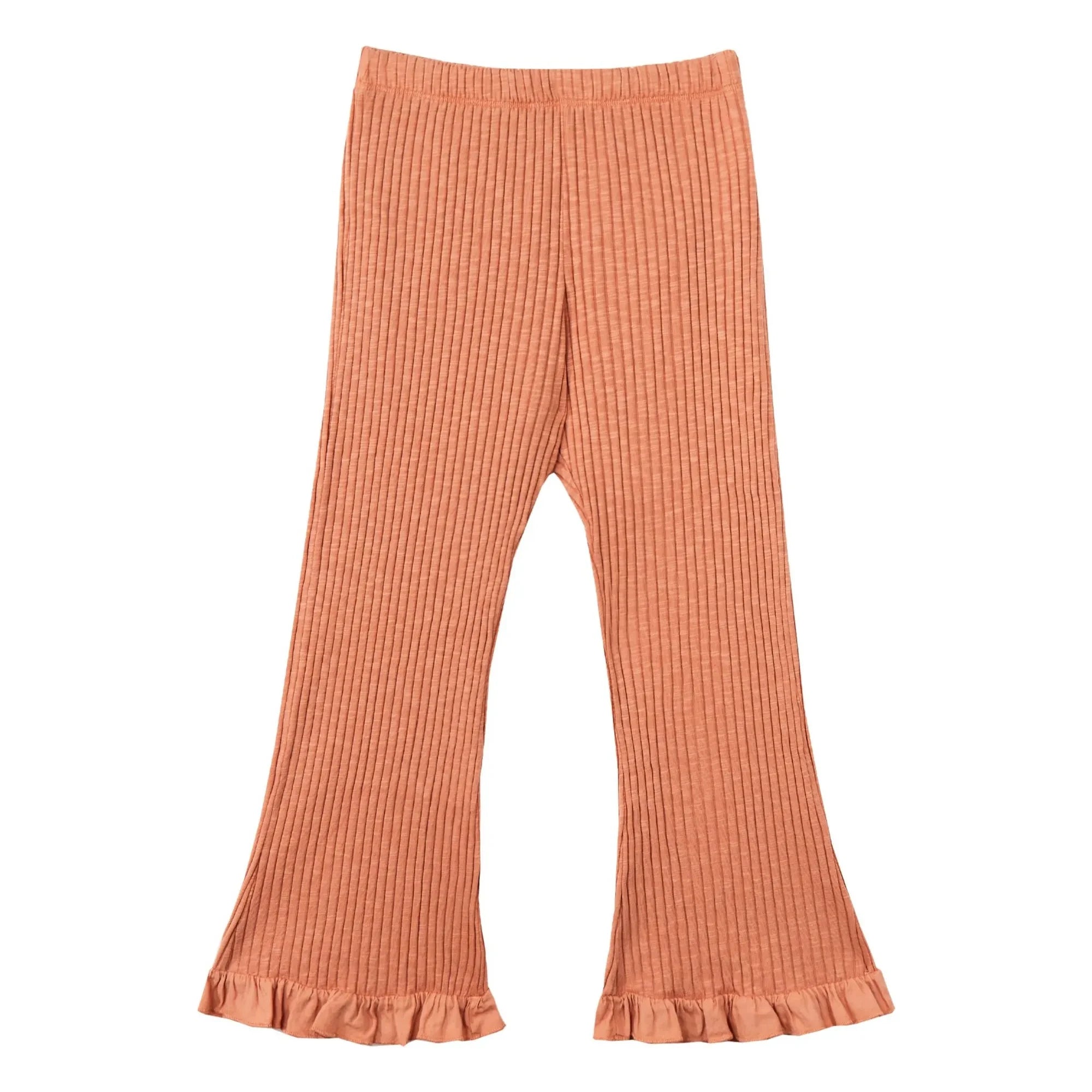 Mipounet - Zoé Organic Cotton Ribbed Pants | Orange