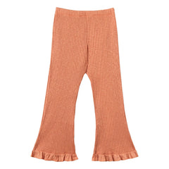 Mipounet - Zoé Organic Cotton Ribbed Pants | Orange