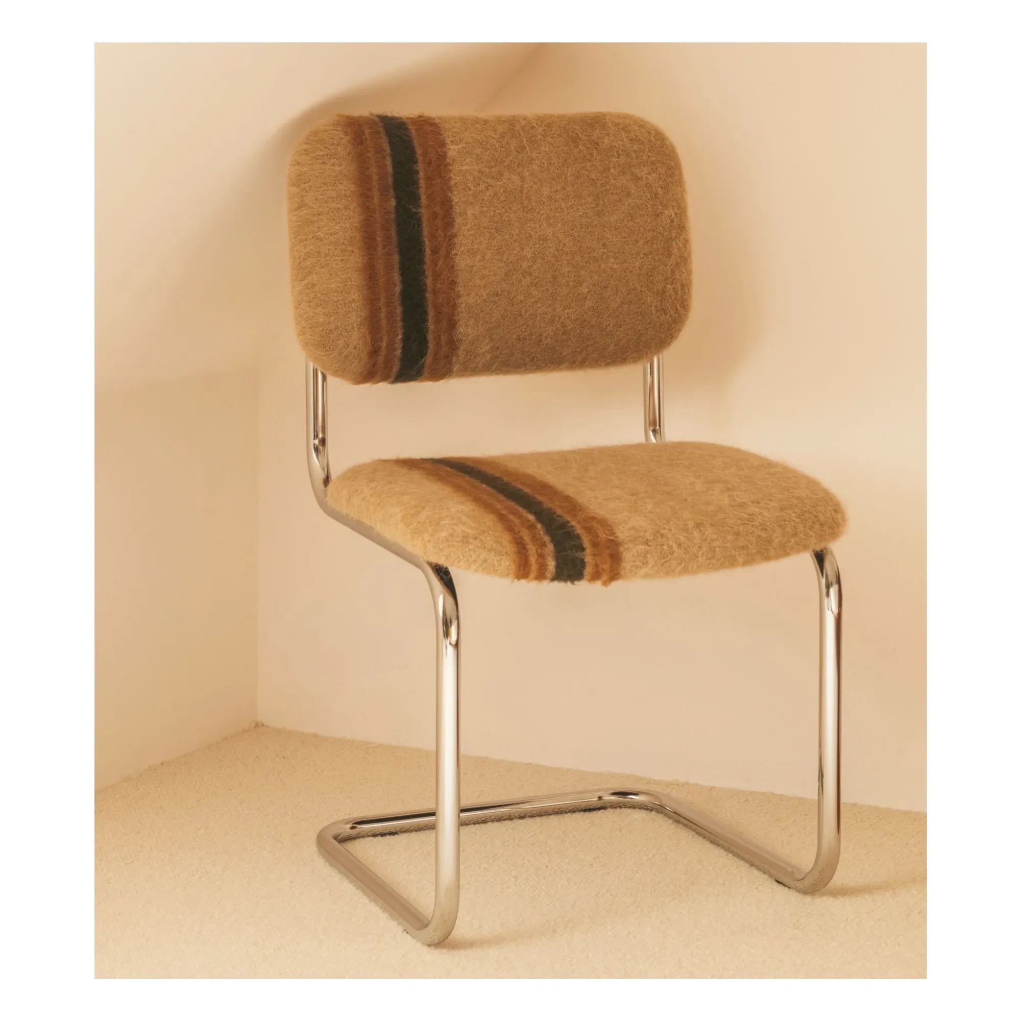 The Socialite Family - Classica chair with striped mohair fabric | Brown