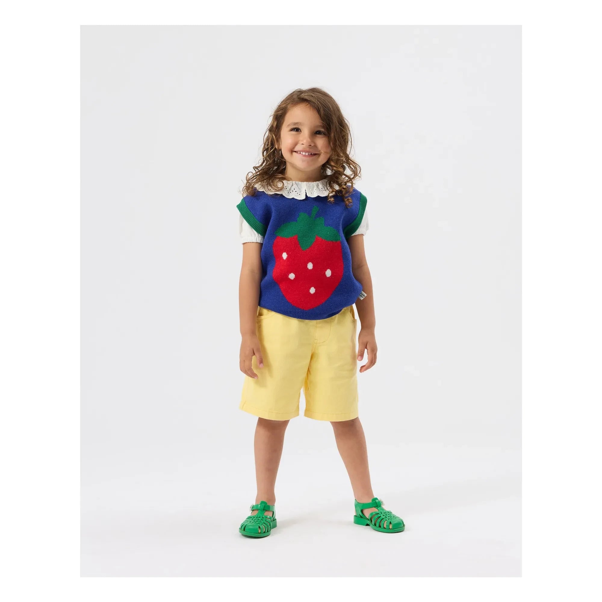Goldie + Ace - Strawberry Sleeveless Sweater | Dark Blue