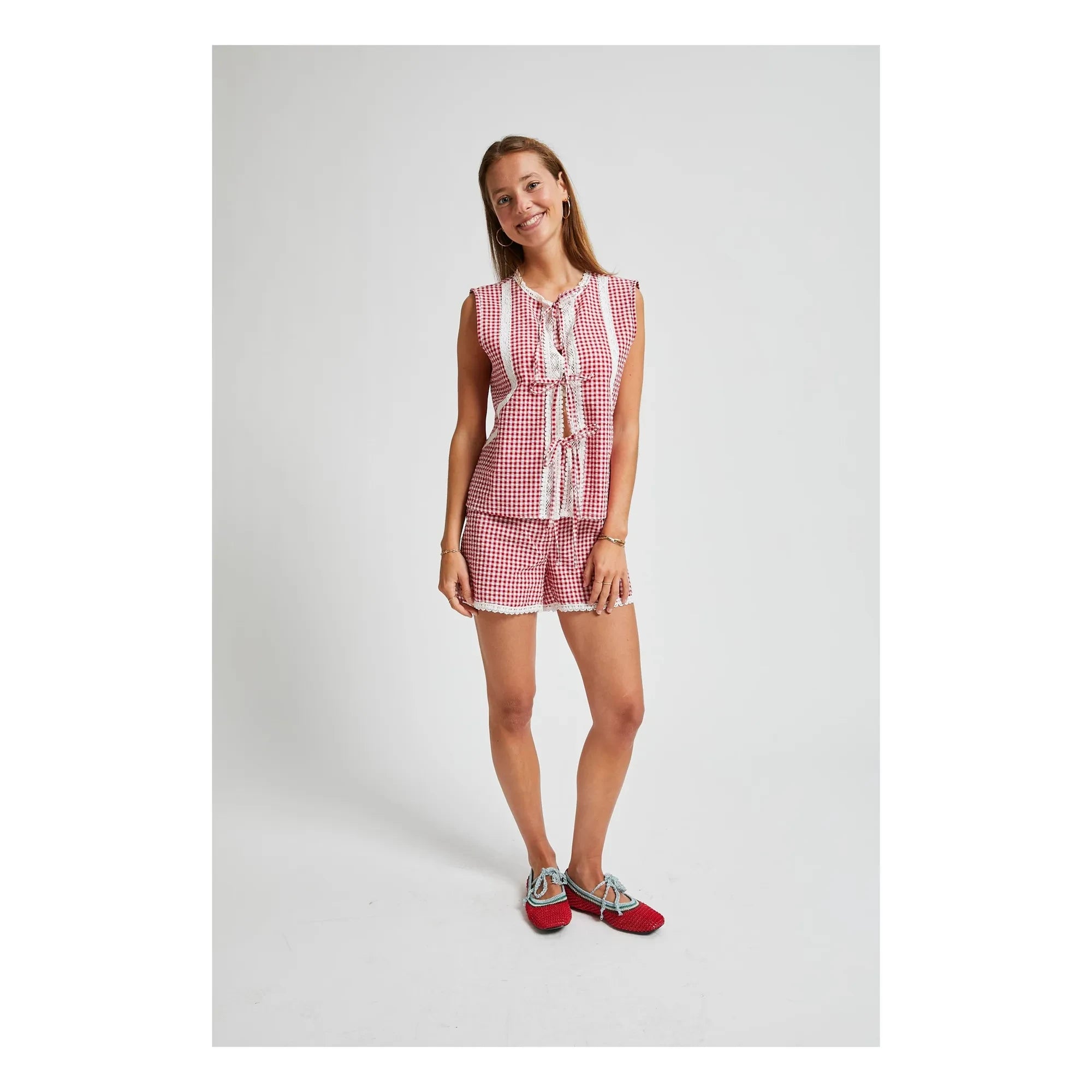Indee - Top Knots Vegas Vichy | Red