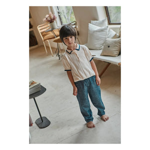 Emile to Ida - Pointelle Contrast Polo Organik Pamuk | Cream