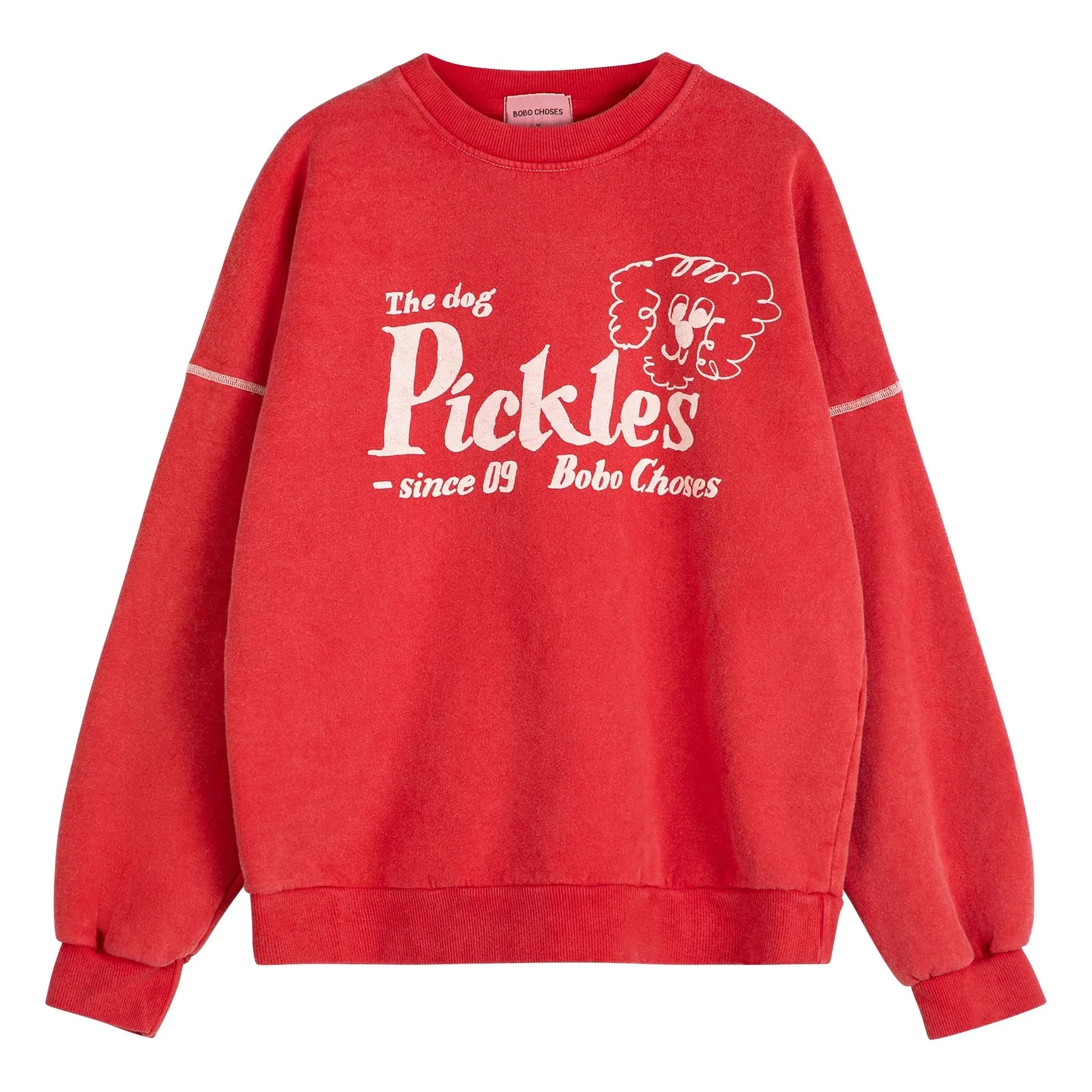 Bobo Choses - Pickles the Dog Organic Cotton Sweatshirt | Red