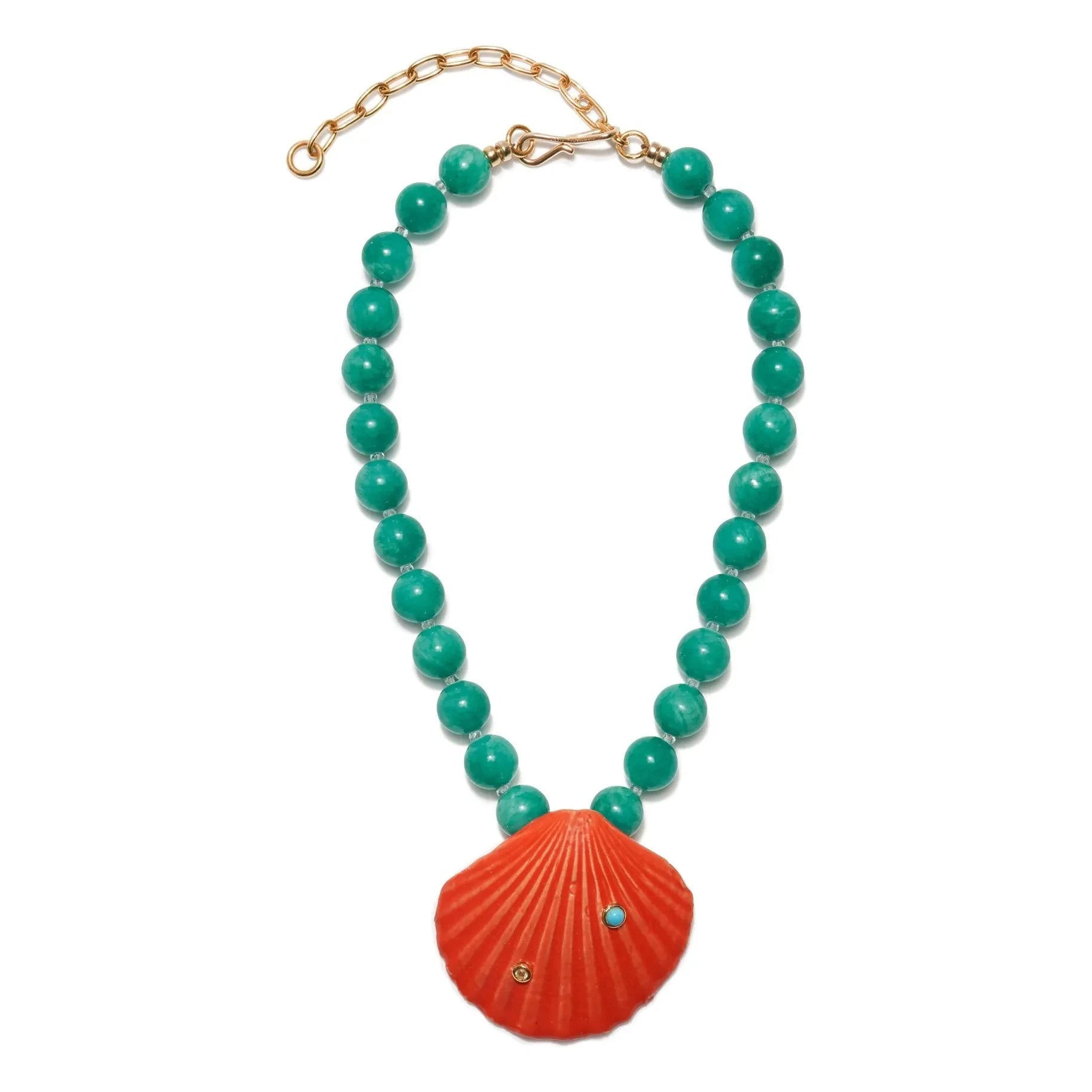 Lizzie Fortunato - Corfu Shell Necklace | Green