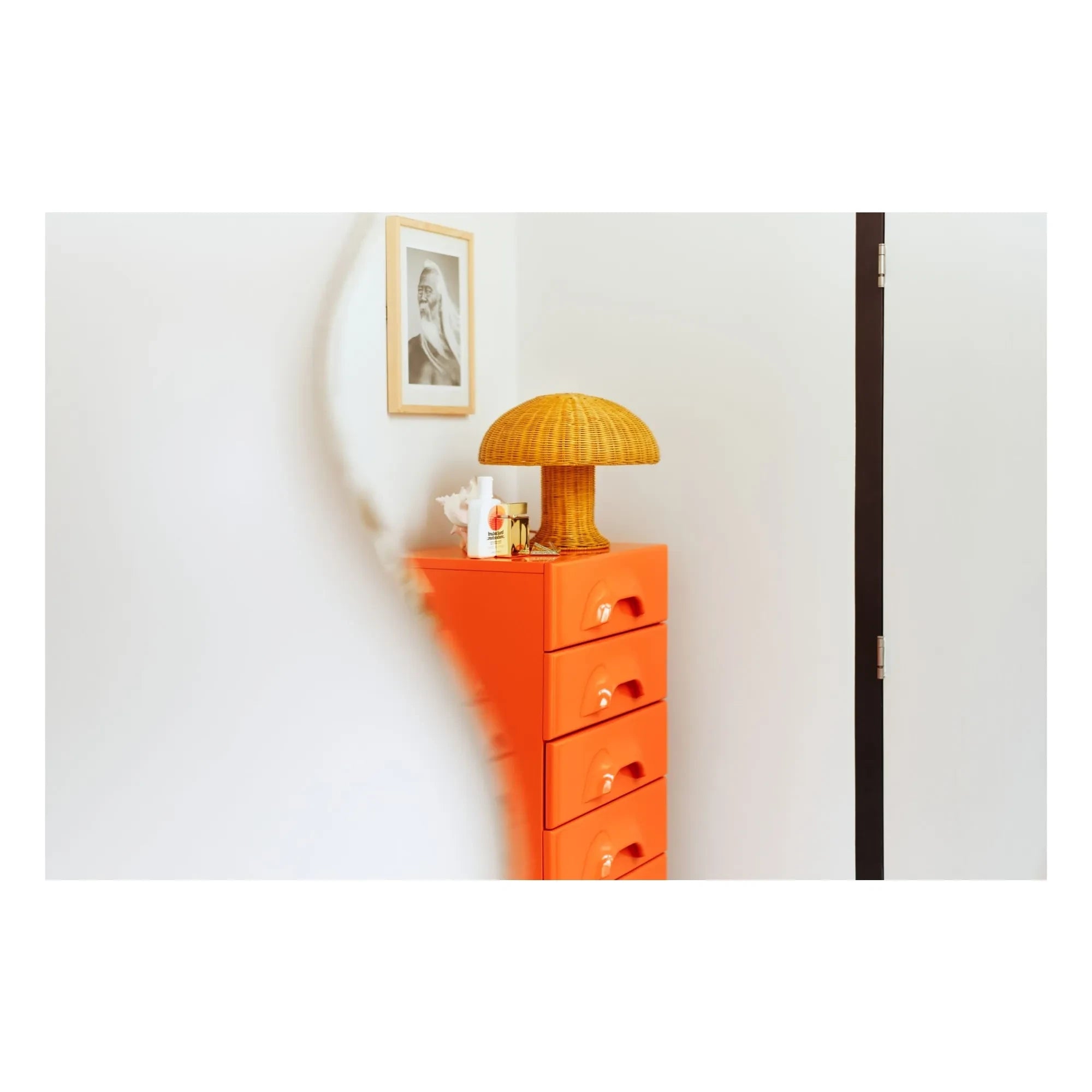 HKliving - Wicker table lamp | Mustard