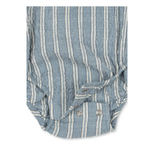 Konges Sløjd - Elliot Organic Cotton Striped Romper | Blue