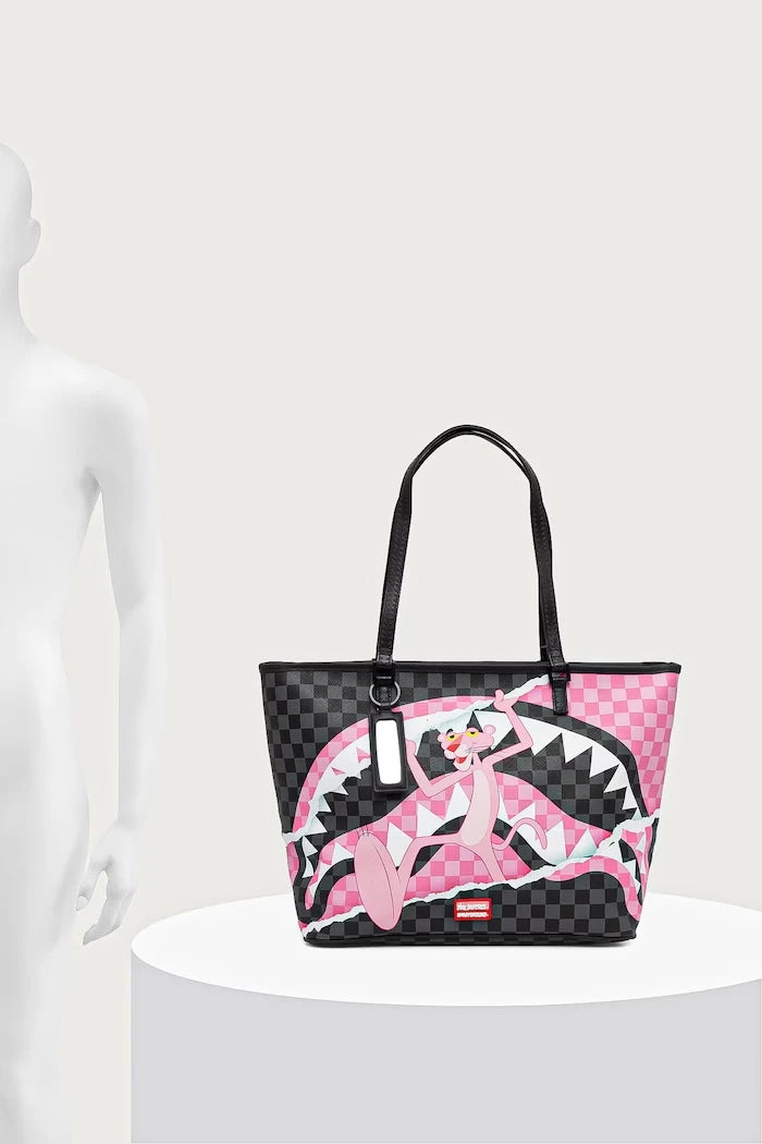 Sprayground - Pink Panther Black Faux Leather Women's Shopping Bag 910T9377NSZ