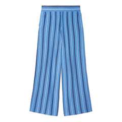 Bompard - Linen, Cotton, and Silk Striped Pants | Blue
