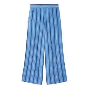 Bompard - Linen, Cotton, and Silk Striped Pants | Blue