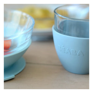 Béaba - 3-Piece Glass Dinner Set | Blue