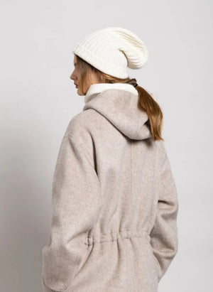 Smallable Woman - Equinoxe Wool Hooded Coat | Pearl grey