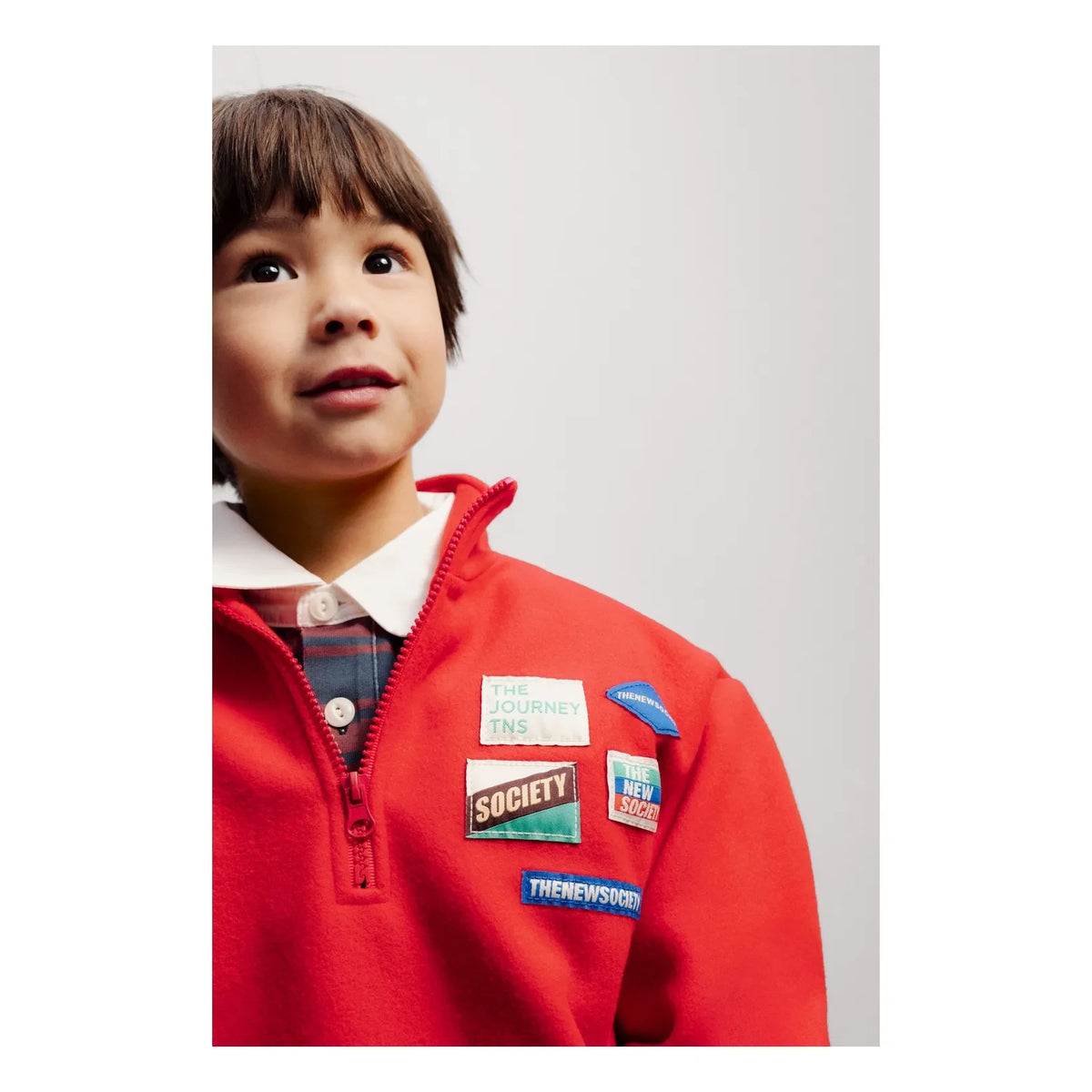 the new society - Cloudy Zip-Up Sweatshirt | Red