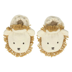 Meri Meri - Organic Cotton Lion Baby Booties | Natural