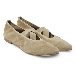 Augusta - Bettina Faux Leather Ballerina | Beige