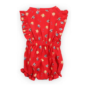 the new society - Amapola Fleurie Tie-Front Jumpsuit | Red