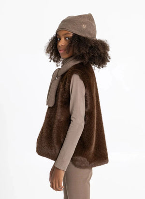 Smallable Kid - Striped Wool Hat | Brown