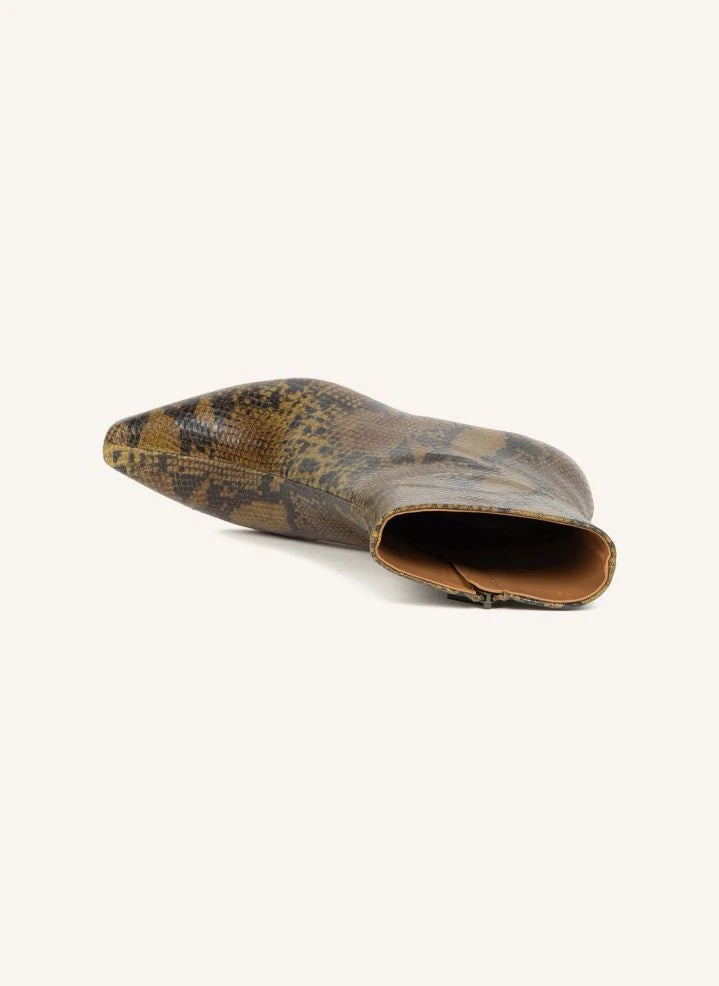 Bobbies - Lauren Python Leather Boots | Khaki