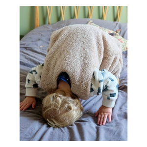 Tante Reine - Organic cotton footed sleeping bag Teddy | Sand