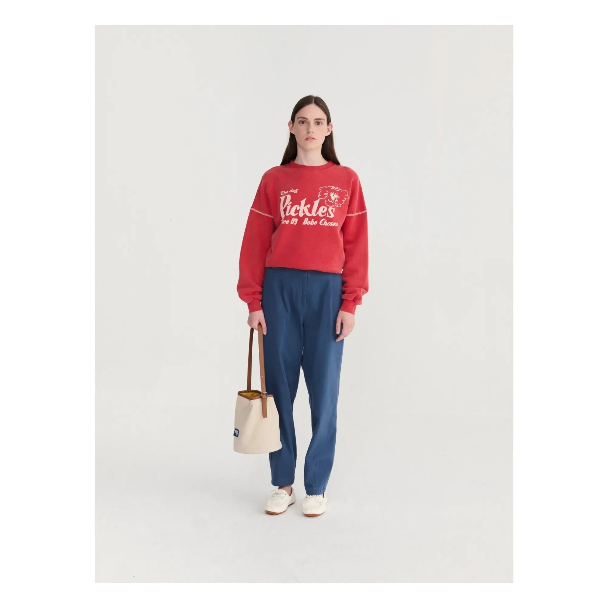 Bobo Choses - Pickles the Dog Organic Cotton Sweatshirt | Red