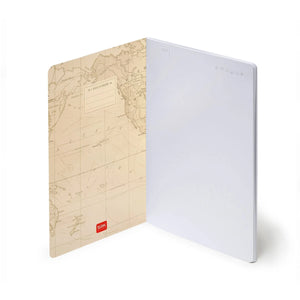 Legami - A5 Boş Sayfalı Defter, Resimli Yumuşak Kapaklı - Seyahat Haritası